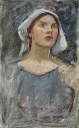 Estudio de cabeza para El jardín encantado